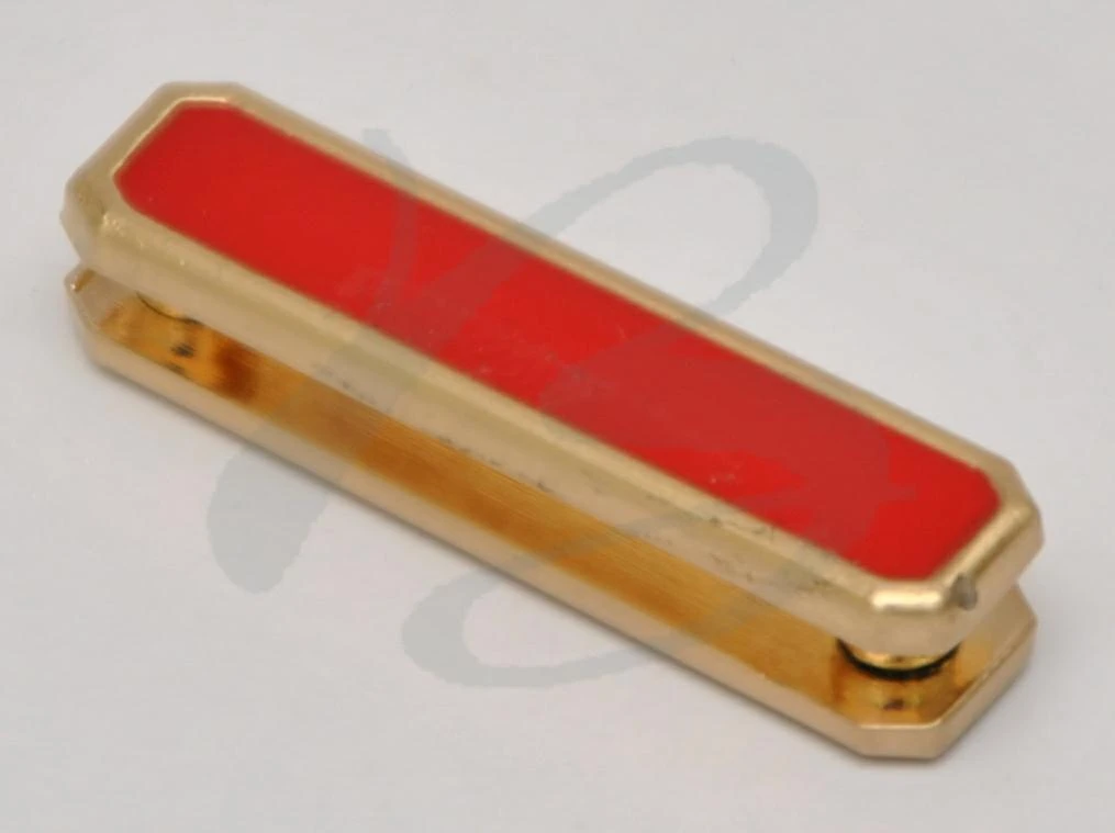 PASSANTE ZAMA MM 25 (23) RETT A/VITE COLORE ORO SATINATO SMALTATO ROSSO