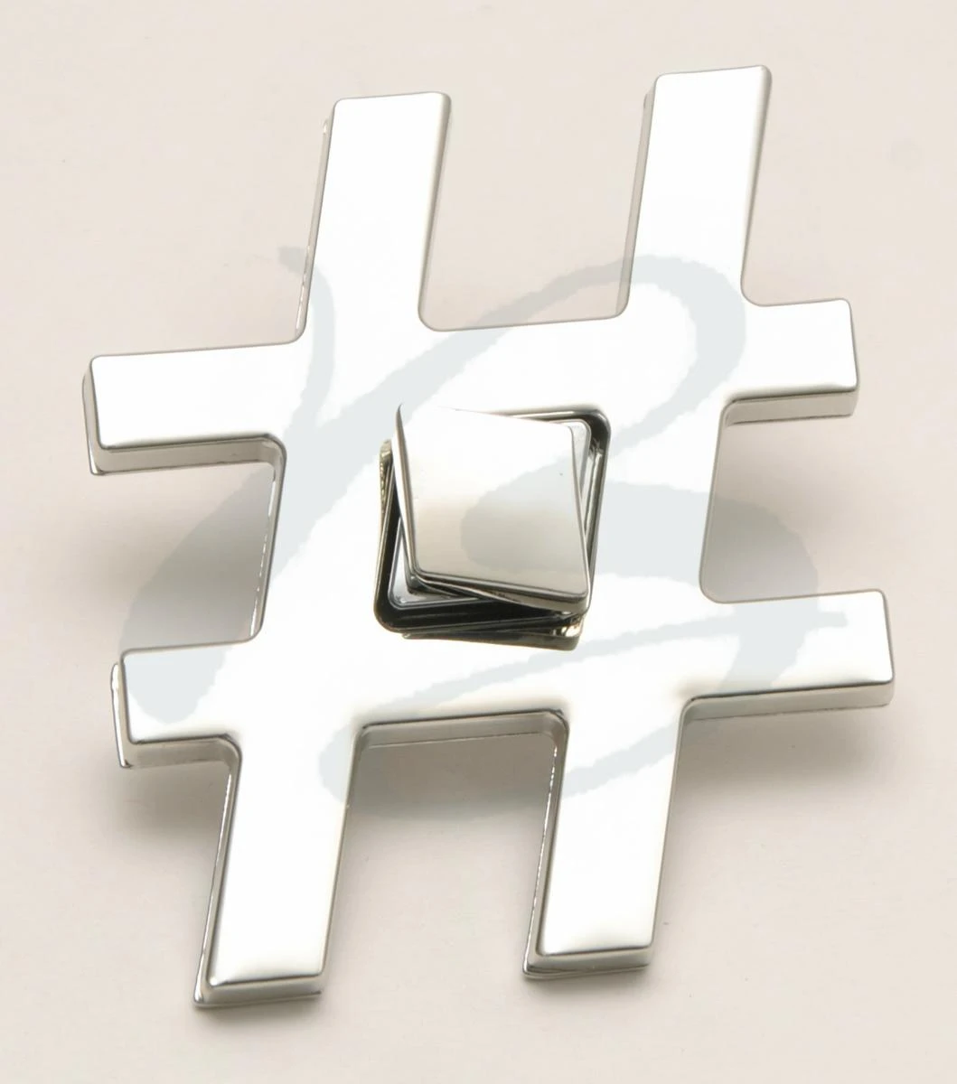 ZAMAK HASHTAG TURN LOCK 65x82 mm IN VARIOUS COLOURS 