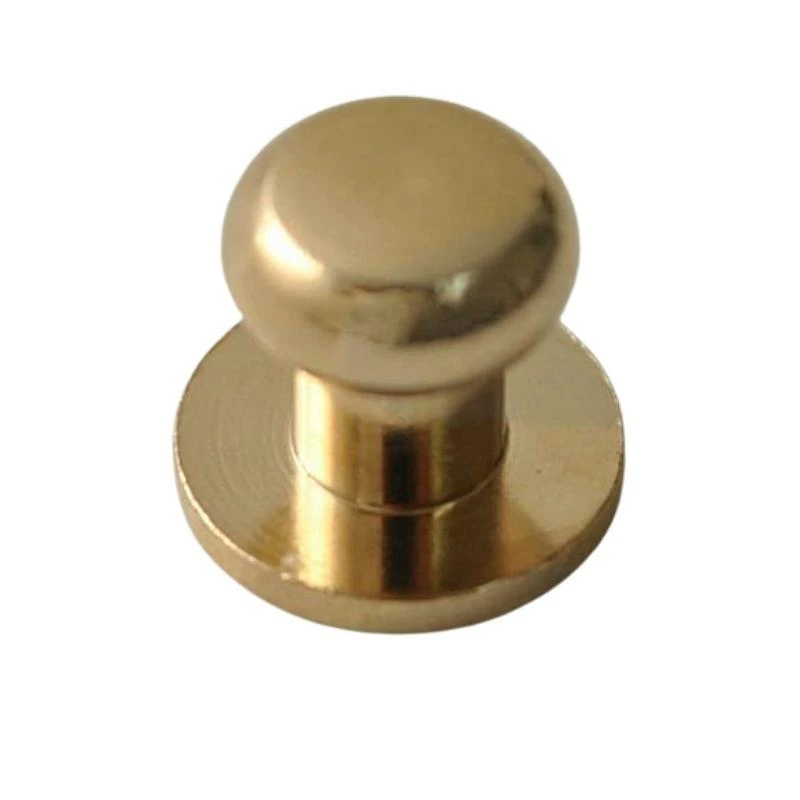 BRASS KNOB WITH ROUND HEAD THREADED WITHOUT SCREW Sx6xLxD mm  IN VARIOUS SIZES A