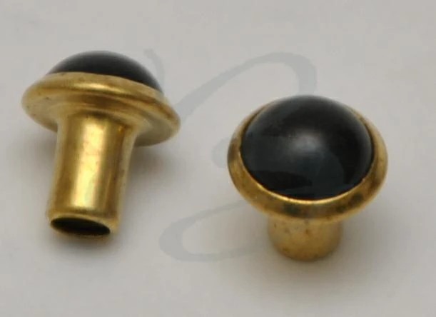 BRASS 1/2 SPHERE HEAD RIVET  6,5 mm BLACK 