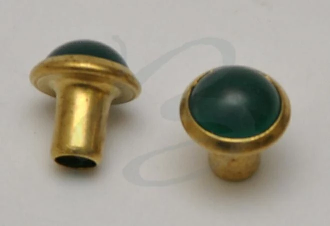 BRASS 1/2 SPHERE HEAD RIVET  6,5 mm GREEN 