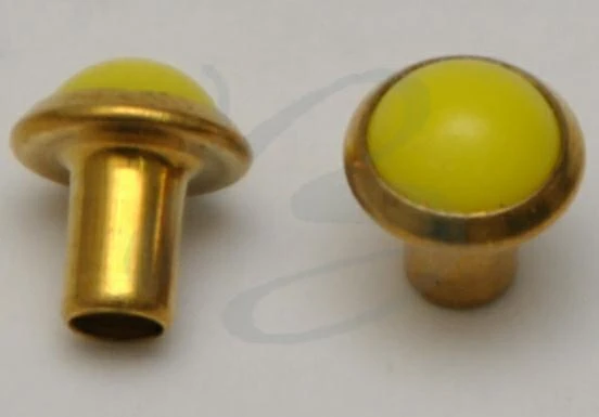 BRASS 1/2 SPHERE HEAD RIVET  6,5 mm YELLOW 