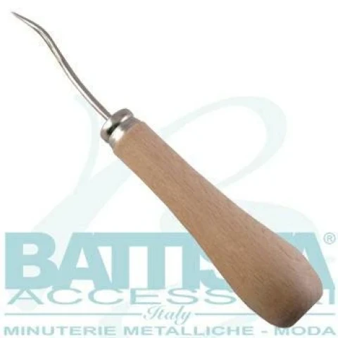 UTENSILE LESINA  AGO CON FORO MANICO IN LEGNO