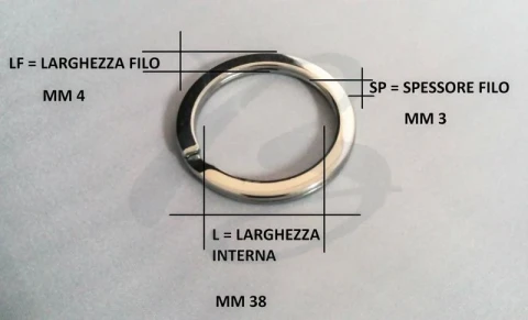 STAINLESS STEEL RING 38 mm THICKNESS 4x3 mm IN VARIOUS COLOU RS