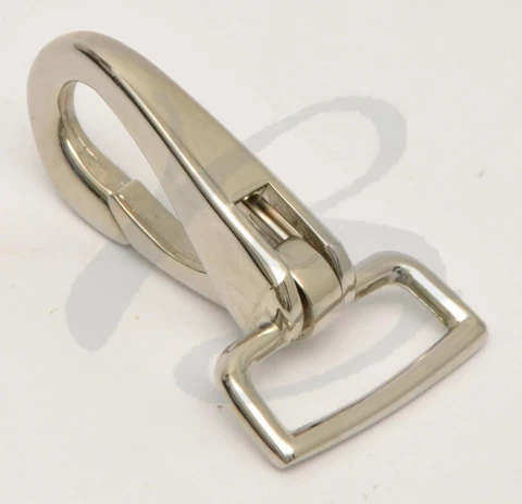 ZAMAK SNAP HOOK WITH RECTANGULAR RING 25 mm IN VARIOUS COLOURS