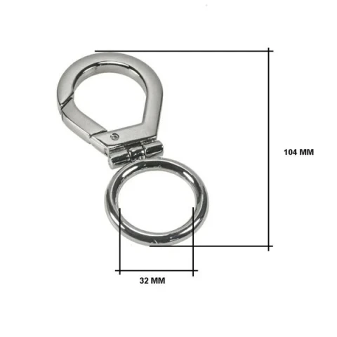 ZAMAK SNAP HOOK WITH ROUND RING 30 mm IN VARIOUS COLOURS