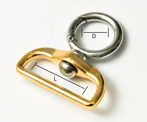 ZAMAK SNAP HOOK WITH "D" RING IN VARIOUS COLOURS