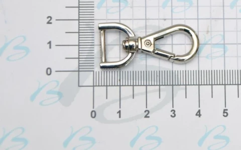 ZAMAK SNAP HOOK WITH "D" RING 12 mm IN VARIOUS COLOURS 