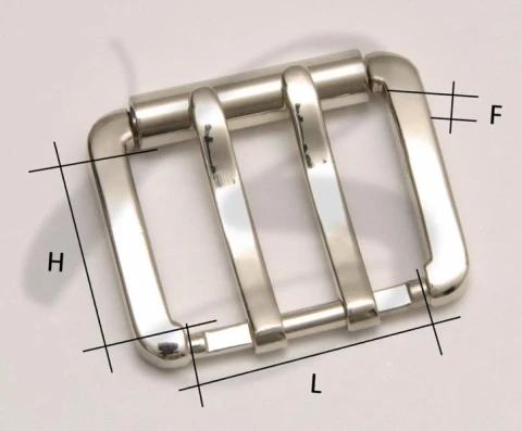 ZAMAK RECTANGULAR DOUBLE TONGUE BUCKLE 