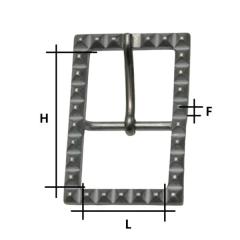 RECTANGULAR ZAMAK BUCKLE IN VARIOUS SIZES AND COLOURS