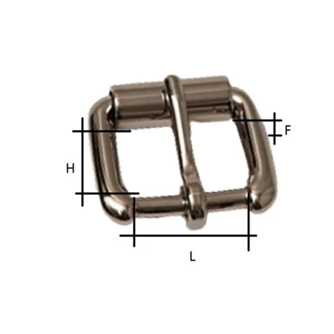 SOLID BRASS RECTANGULAR ROLLER BUCKLE 