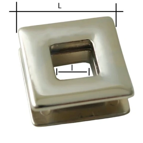 SQUARE ZAMAK PRESSURE EYELET AVAILABLE IN VARIOUS SIZES AND COLORS