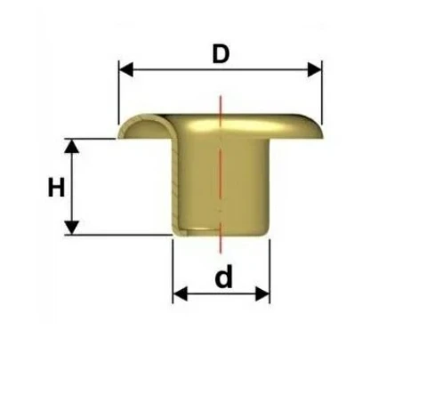 SAIL ROUND BRASS EYELET WITH STANDARD HEAD (d x H x D ) mm A AILABLE IN VARIOUS 