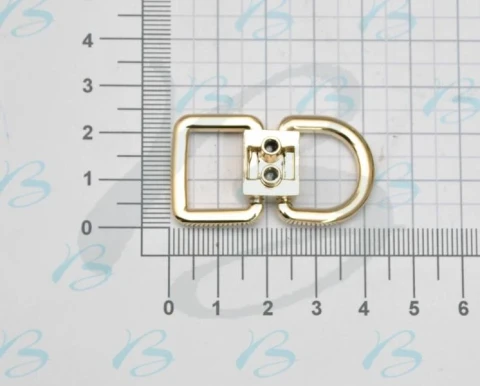 ZAMAK HANDLE HOLDER WITH "D" AND RECTANGULAR RINGS 16 mm IN  VARIOUS COLOURS