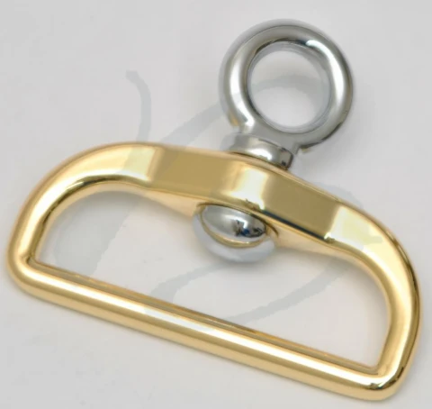 ZAMAK HANDLE HOLDER WITH "D" RING 40 mm IN VARIOUS COLOURS 