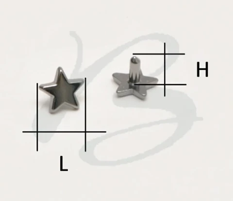 ZAMAK STAR STUD VARIOUS SIZE AND COLOURS