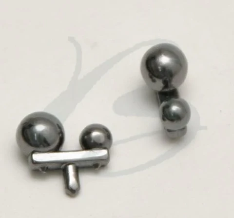 ZAMAK STUD WITH 2 BALLS WITH NAIL WEIDTH 8 mm X HEIGHT 13 mm  VARIOUS SIZE