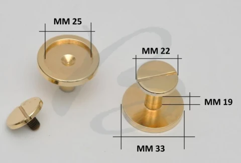 BRASS THREADED STUD MM 22X20 IN VARIOUS COLOURS 