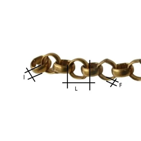 BRASS ROLO CHAIN 8 mm  VARIOUS COLOURS