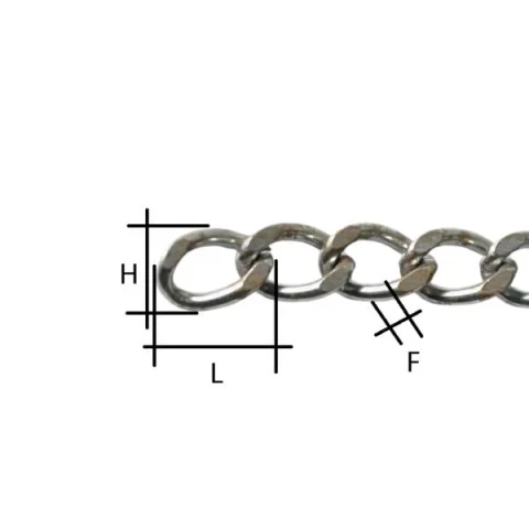 CATENA FERRO GROUMETTE DIAMANTATA 2 LATI