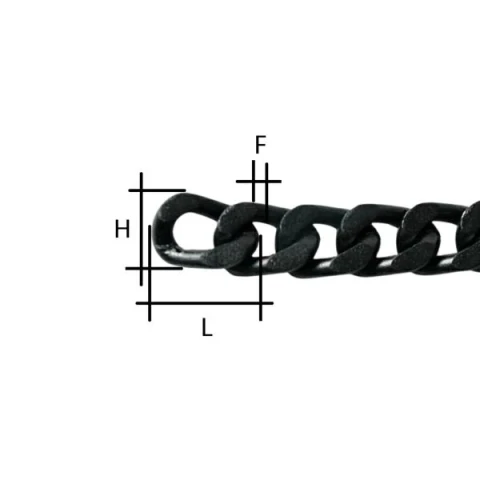 CATENA FERRO GROUMETTE DIAMANTATA 4 LATI