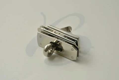 ZAMAK RECTANGULAR TURN LOCK WITH 2 LOOPS 46x16 mm IN VARIOUS  COLOURS