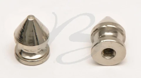 BRASS KNOB WITH CONIC HEAD THREADED WITHOUT SCREW Sx3xLxD mm  IN VARIOUS SIZES A