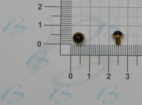 BRASS 1/2 SPHERE HEAD RIVET  6,5 mm BLACK 