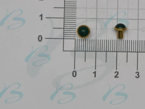 BRASS 1/2 SPHERE HEAD RIVET  6,5 mm GREEN 