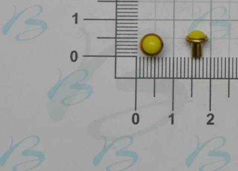 BRASS 1/2 SPHERE HEAD RIVET  6,5 mm YELLOW 