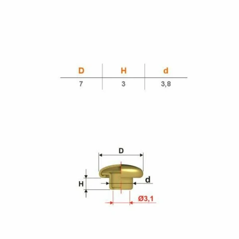 RIVETTO TESTA FERROSFERA 33 MM 07 PADRE