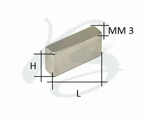 NEODYMIUM RECTANGULAR MAGNET THICKNESS 3mm IN VARIOUS MEASURES