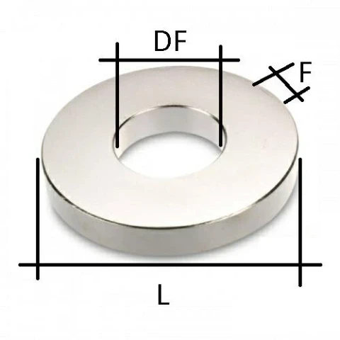 NEODYMIUM RING MAGNET17,5MM, HOLE 7,5MM THICKNESS 1MM