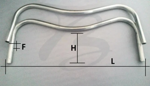  ALUMINUM TUBULAR PURSE FRAME WIRE THICKNESS 8 mm WITHOUT CONNECTOR VARIOUS SIZE