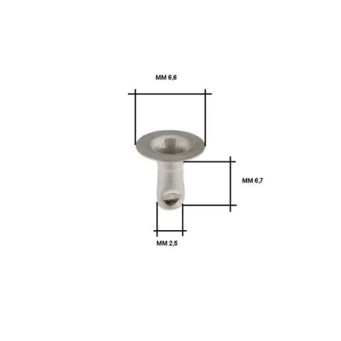 RIVETTO GAMBO OTTONE FORATO 32 MM 6.6X6.7 PADRE