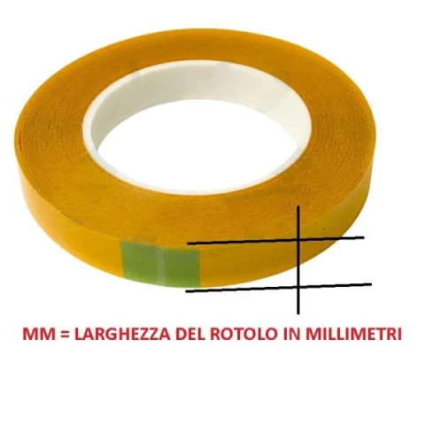 NASTRO BIADESIVO MM--X50 MT TNT GIALLO C/ANIMA CARTONE PADR