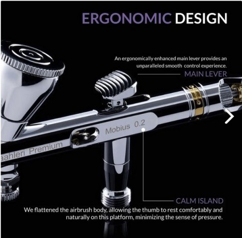 AEROGRAFO GAAHLERI GHPM-MOBIUS 0.2 MM DOPPIA AZIONE