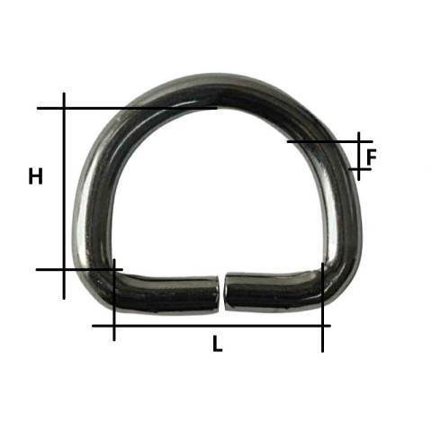 IRON "D" RING IN VARIOUS COLOURS AND SIZES