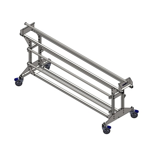 ROLL STORAGE TROLLEY EQUIPPED WITH 8 STEEL TUBES AND HIGH QUALITY CASTORS