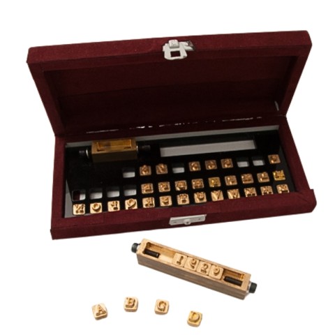 38 Pcs BRASS NUMBER AND ALPHABET STAMP SET VARIOUS SIZES